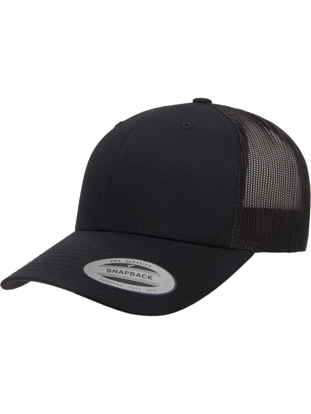 Men's Black Cotton Classics Trucker Mesh Cap YP Snapback Loose Fit Hat Cap